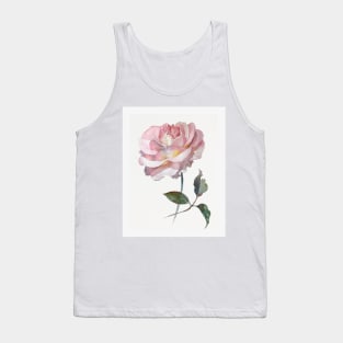 Pink delicate rose hand painted watercolour by Leanne Tank Top